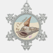 Weihnachts-Seashells Pewter Snowflake Ornament (Vorderseite)