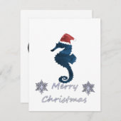 Weihnachts-Seepferd Feiertagskarte (Vorne/Hinten)