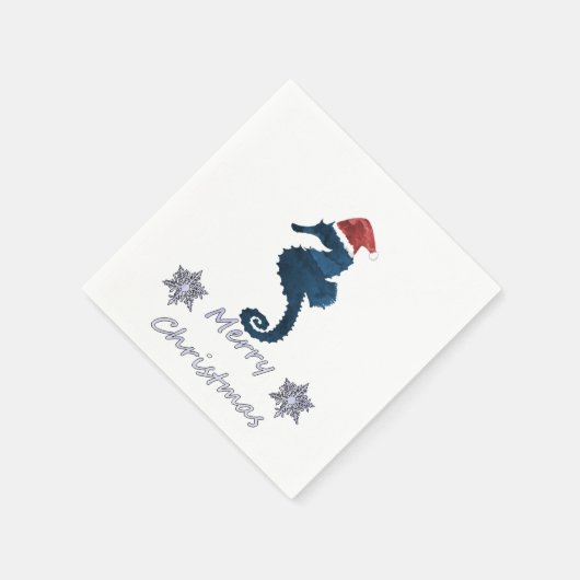 Weihnachts-Seepferd Serviette (Ecke)