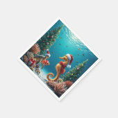 Weihnachts-Seepferd und Meeresschildkröte Serviette (Ecke)