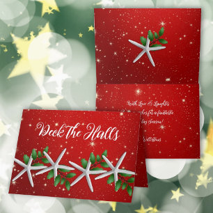 Weihnachts-Seesterns 'Deck the Halls'-Karten Feiertagskarte
