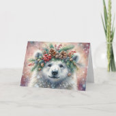 Weihnachts-Segeln Eisbär & Holly Christlich Feiertagskarte (Vorderseite)