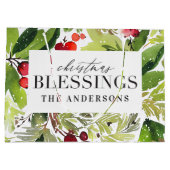 Weihnachts-Segeln Wasserfarbenfolien personalisier Große Geschenktüte (Rückseite)