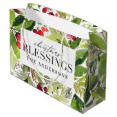 Weihnachts-Segeln Wasserfarbenfolien personalisier Große Geschenktüte (Rückseite Schrägansicht)