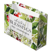 Weihnachts-Segeln Wasserfarbenfolien personalisier Große Geschenktüte (Vorderseite Schrägansicht)