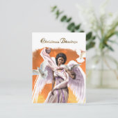 Weihnachts-Segen Afrikanischer Engel Feiertagspostkarte (Stehend Vorderseite)
