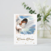 Weihnachts-Segen Afrikanischer Engel Feiertagspostkarte (Stehend Vorderseite)