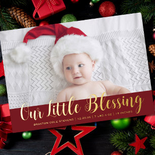 Weihnachts-Segen Baby Holiday Geburtsankündigung Folieneinladung