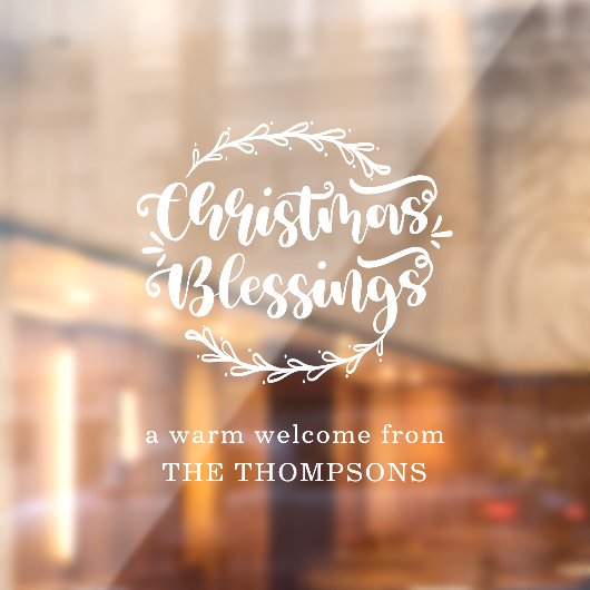 Weihnachts-Segen-Script-Begrüßungsnamen Fensteraufkleber (Blatt 2)