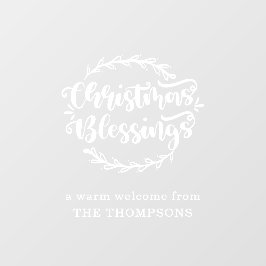 Weihnachts-Segen-Script-Begrüßungsnamen Fensteraufkleber