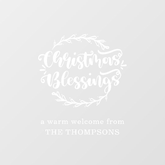 Weihnachts-Segen-Script-Begrüßungsnamen Fensteraufkleber (Blatt)