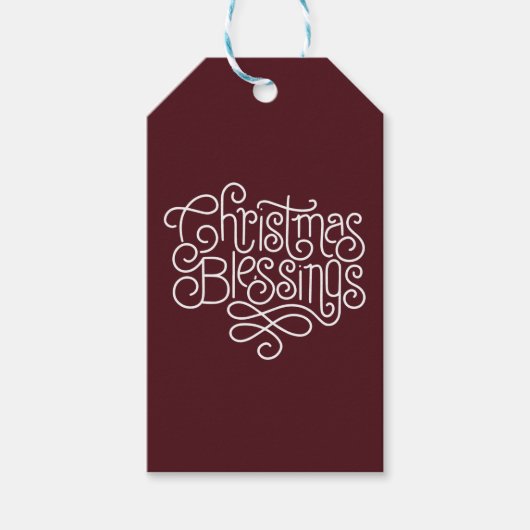 Weihnachts-Segen-Skript für Spaß monoline Geschenkanhänger (Vorderseite)
