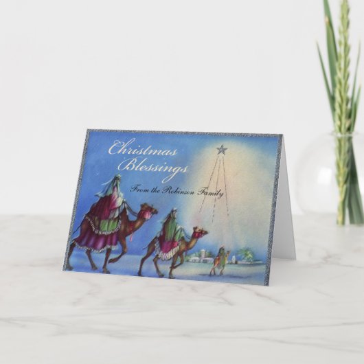 Weihnachts-Segen-Star-Personalisiert-Karten Feiertagskarte (Vorderseite)