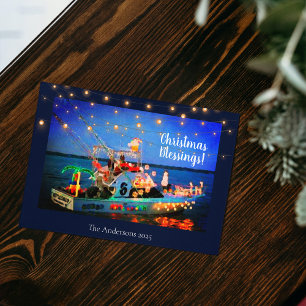 Weihnachts-Segmentboat geht auf Postkarte