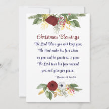 Weihnachts segnen Lord segne Sie Bible Verse Flat