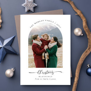 Weihnachts-Segnung Arch Family Foto Urlaubskarte Feiertagskarte
