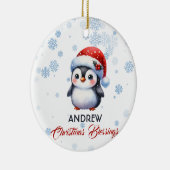Weihnachts-Segnung niedlicher Pinguin-Ornament Keramik Ornament (Rechts)
