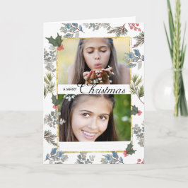 Weihnachts-Segnungen 2 Fotokarte Soft Watercolor Karte