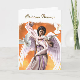 Weihnachts-Segnungen. Afrikanischer Angel Feiertagskarte