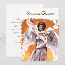 Weihnachts-Segnungen. Afrikanischer Angel Feiertagskarte