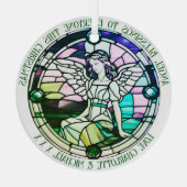 Weihnachts-Segnungen Angel Green gefestigt Ornament Aus Glas (Rückseite)