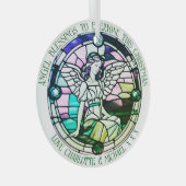 Weihnachts-Segnungen Angel Green gefestigt Ornament Aus Glas (Vorderseite Rechts)