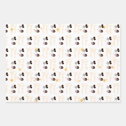 Weihnachts-Segnungen Angel Wrapping Paper - Mädche Geschenkpapier Set (Vorderseite 3)