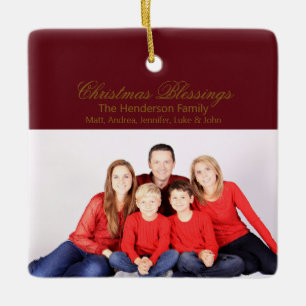 Weihnachts-Segnungen Custom Family Foto Keramikornament