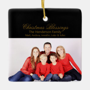 Weihnachts-Segnungen Custom Family Foto Keramikornament