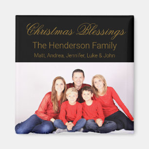Weihnachts-Segnungen Custom Family Foto Magnet