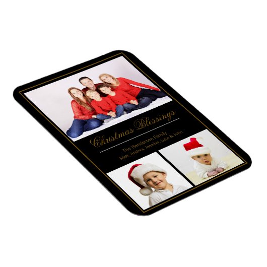 Weihnachts-Segnungen Custom Family Foto Magnet (Rechte Seite)