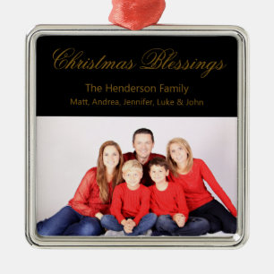 Weihnachts-Segnungen Custom Family Foto Ornament Aus Metall