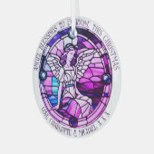 Weihnachts-Segnungen Engel Lila gestanztes Glas Ornament Aus Glas (Vorderseite links)