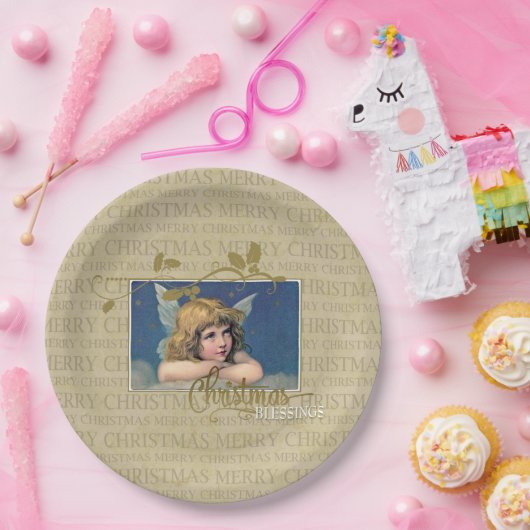 Weihnachts-Segnungen-Engel Pappteller (Party)