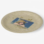 Weihnachts-Segnungen-Engel Pappteller (Schrägansicht)