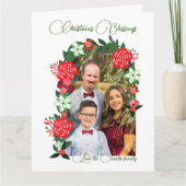 Weihnachts-Segnungen floral Karte (Vorderseite)