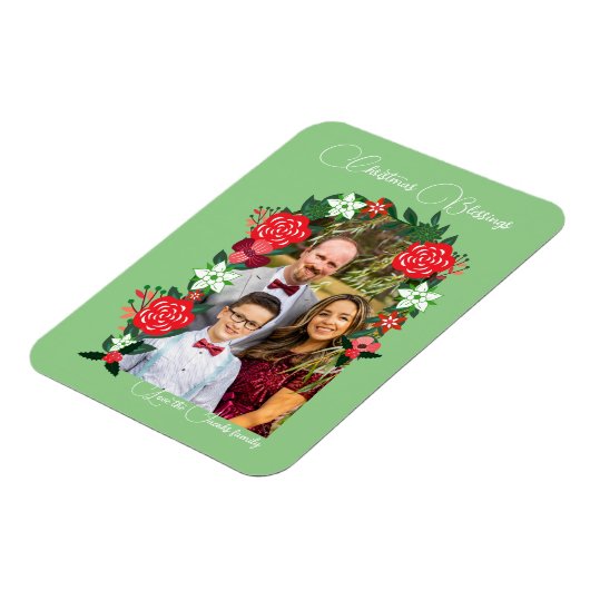 Weihnachts-Segnungen floral Magnet (Linke Seite)