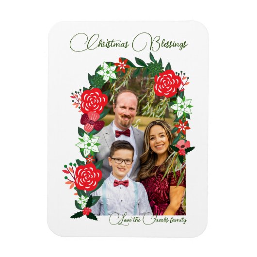 Weihnachts-Segnungen floral Magnet (Vertikal)