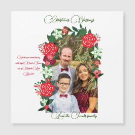 Weihnachts-Segnungen floral Magnetkarte