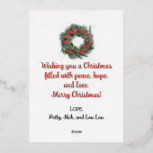 Weihnachts-Segnungen Foil Weihnachtskarte Folien Feiertagskarte (Rückseite)