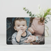 Weihnachts-Segnungen Hand geschrieben Religiös Feiertagskarte (Stehend Vorderseite)