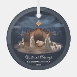 Weihnachts-Segnungen Krippe Christlich Ornament Aus Glas