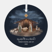 Weihnachts-Segnungen Krippe Christlich Ornament Aus Glas (Rückseite)