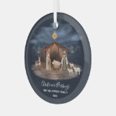 Weihnachts-Segnungen Krippe Christlich Ornament Aus Glas (Vorderseite links)