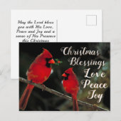 Weihnachts-Segnungen, Liebe-Frieden-Freude, Kardin Postkarte (Vorne/Hinten)