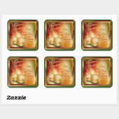 Weihnachts-Segnungen, Liebe Hoffnung Frieden Quadratischer Aufkleber (Blatt)