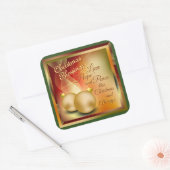 Weihnachts-Segnungen, Liebe Hoffnung Frieden Quadratischer Aufkleber (Umschlag)