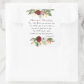 Weihnachts-Segnungen Lord Sess You Winter Floral Quadratischer Aufkleber (Tasche)