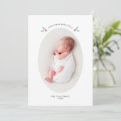 Weihnachts-Segnungen Mistletoe Geburtsankündigung Ankündigung (Stehend Vorderseite)