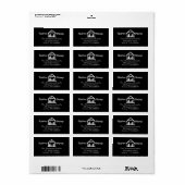 Weihnachts-Segnungen Nativity Black Adressaufkleber (Vorne)